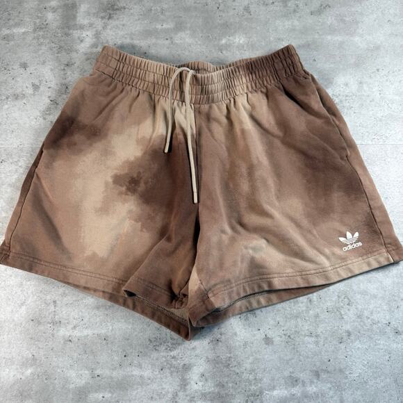 Adidas Originals Womens Brown Tie Dye Sweat Shorts Size Medium - Picture 1 of 6